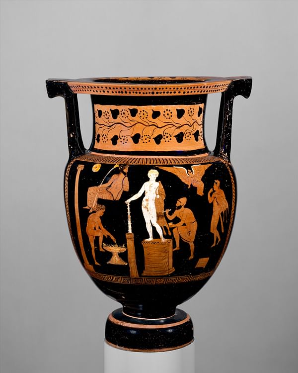 Greek Vase Painting of an Artist at Work