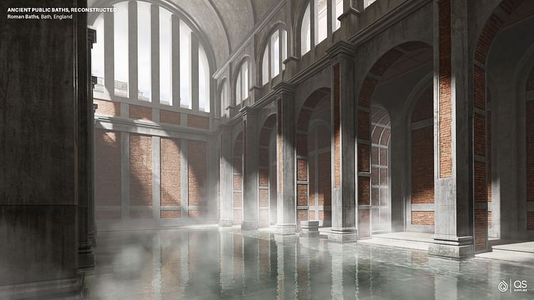 Roman Baths in Bath, England - Digital Reconstruction