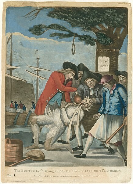 The Bostonians Paying the Excise-Man, or Tarring and Feathering